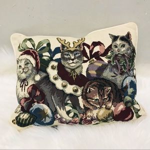 Bess Brand Cat Tapestry Pillow 4 Kitten Christmas Velvet Backed. 
12” by 16”
